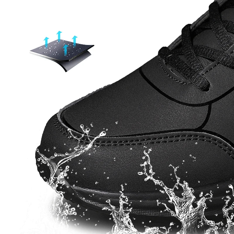 Herren Laufschuhe Atmungsaktiv Winter Sneakers mit Rutschfester Sohle und Weichem Innenfutter 1