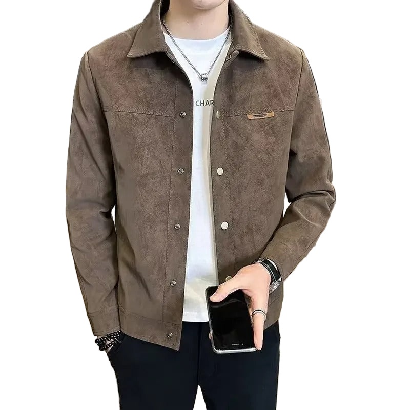 Herren Lederjacke mit Reißverschluss Modern 0