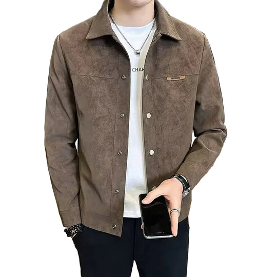 Herren Lederjacke mit Reißverschluss Modern 0