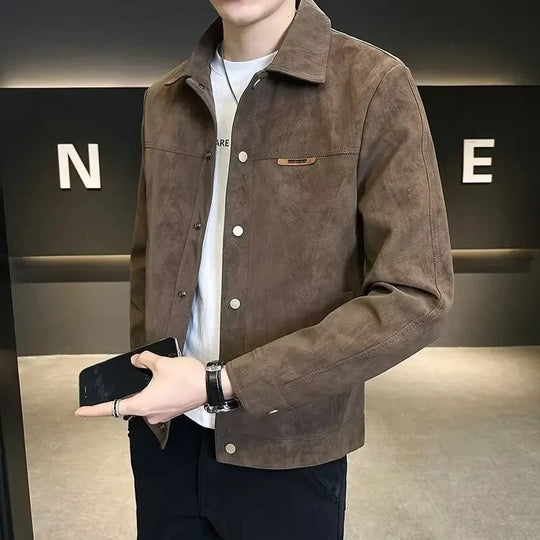 Herren Lederjacke mit Reißverschluss Modern 1
