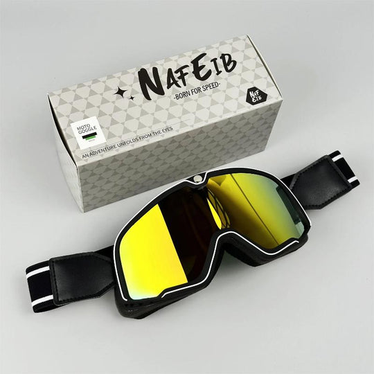 Herren Motorradbrille Retro Stil 5