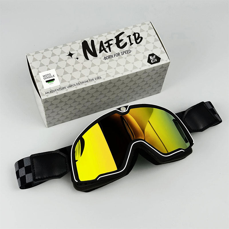 Herren Motorradbrille Retro Stil 9