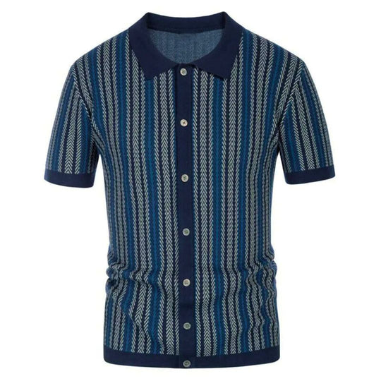 Herren Polohemd Chevron Mit Knopfleiste 0