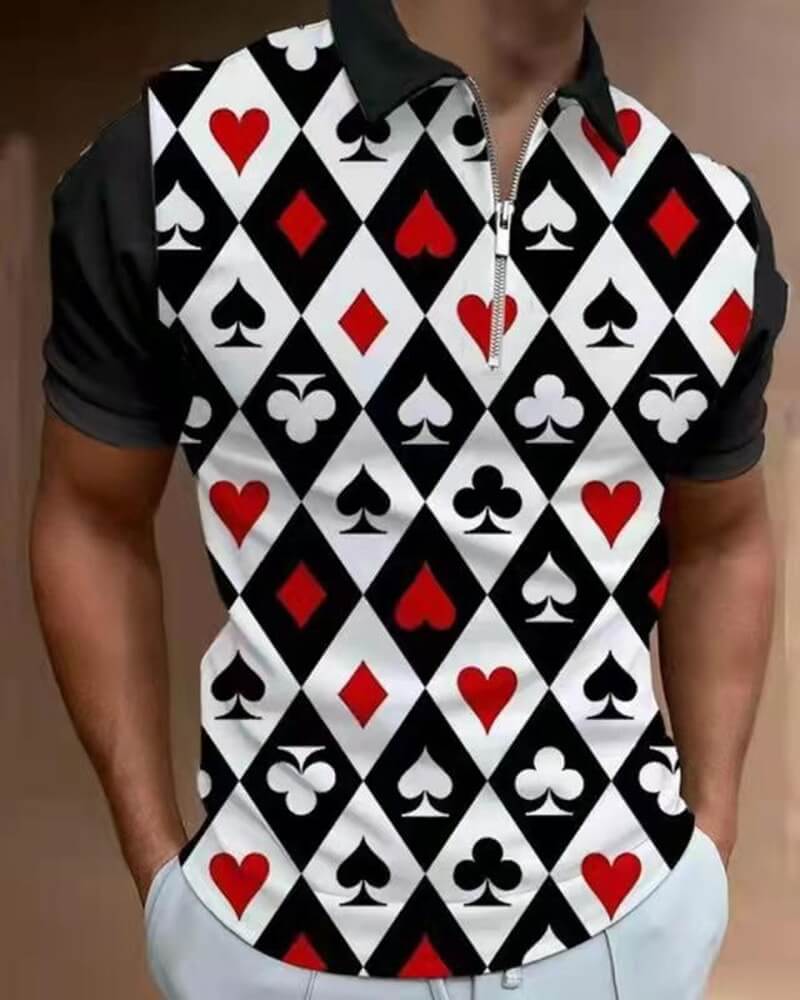 Herren Poloshirt mit Umlegekragen und Kontrastfarbe 1