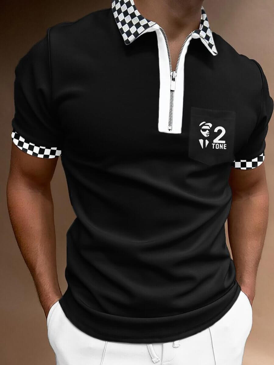Herren Poloshirt mit Umlegekragen und Kontrastfarbe 10