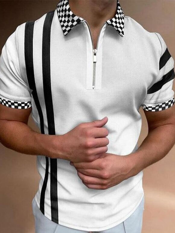 Herren Poloshirt mit Umlegekragen und Kontrastfarbe 13