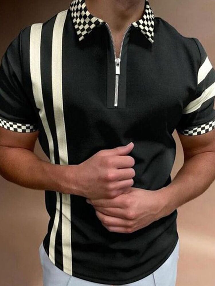 Herren Poloshirt mit Umlegekragen und Kontrastfarbe 5