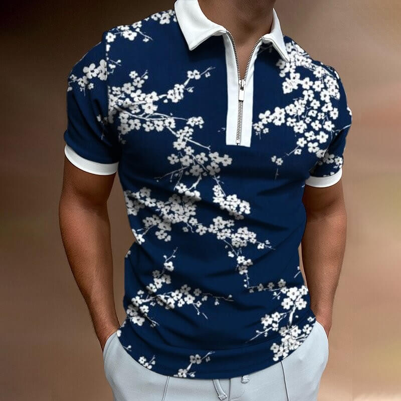 Herren Poloshirt mit Umlegekragen und Kontrastfarbe 9