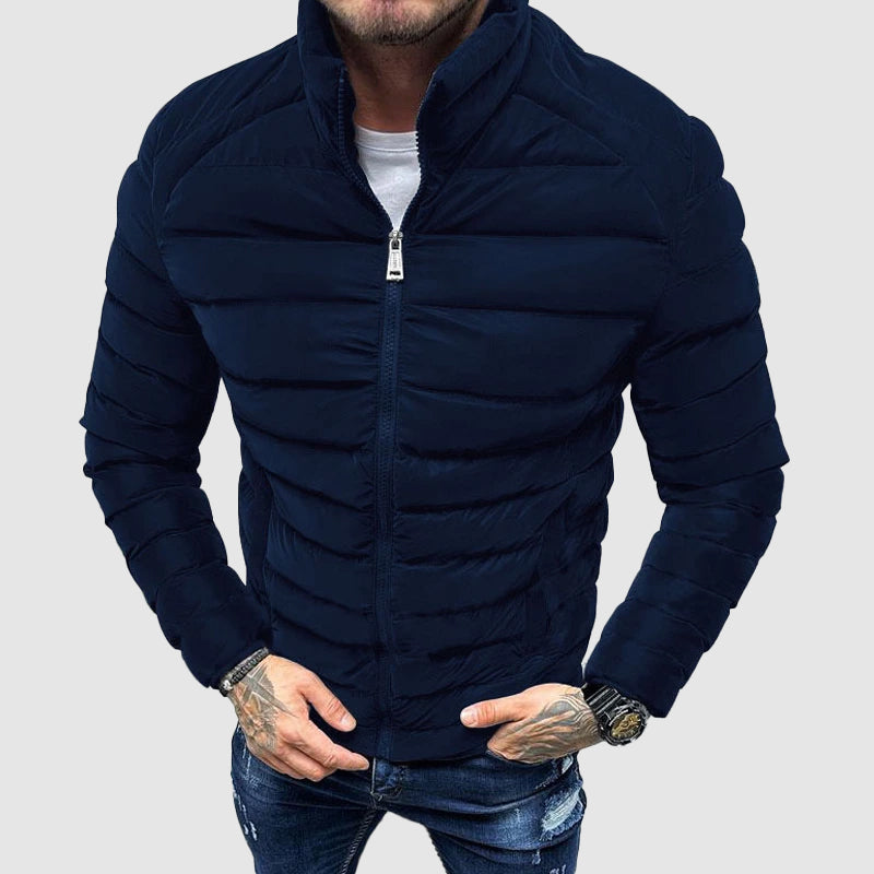 Herren Pufferjacke mit hohem Kragen und tailliertem Schnitt 1