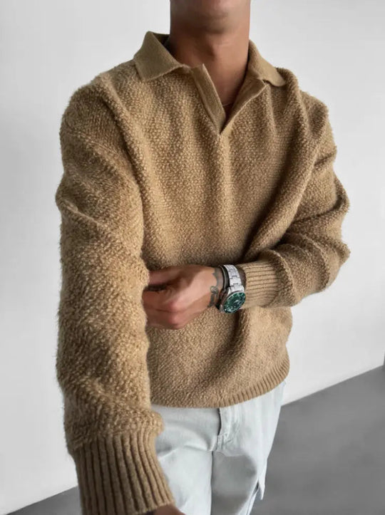 Herren Pullover Oversize mit Gestricktem Kragen für Stil und Komfort 2