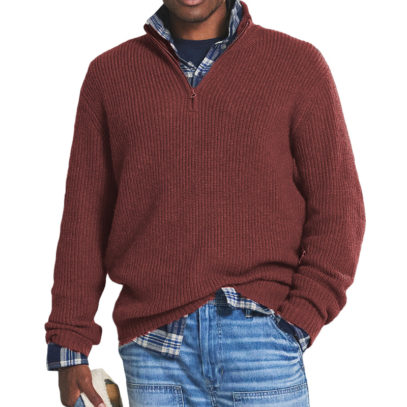 Herren Pullover aus Kaschmir mit Reißverschluss 0
