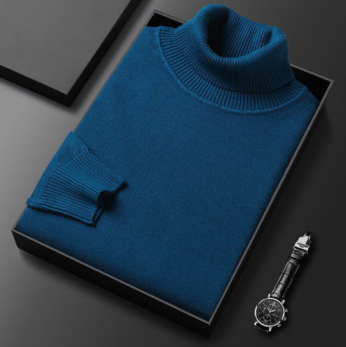 Herren Pullover mit Stehkragen und gerippten Bündchen 5