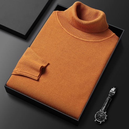 Herren Pullover mit Stehkragen und gerippten Bündchen 9