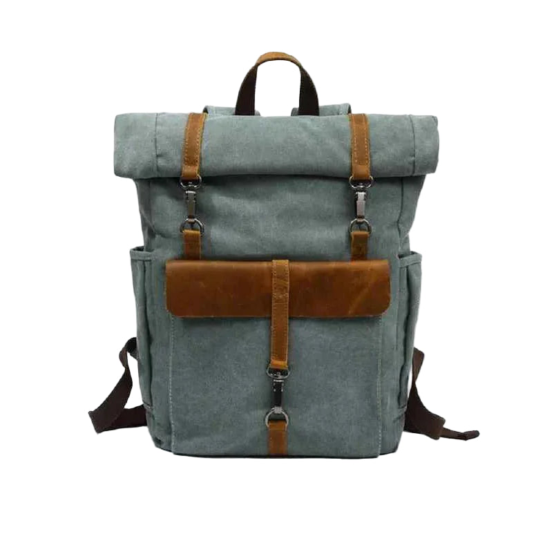 Herren Rolltop Rucksack Vintage Stil 0
