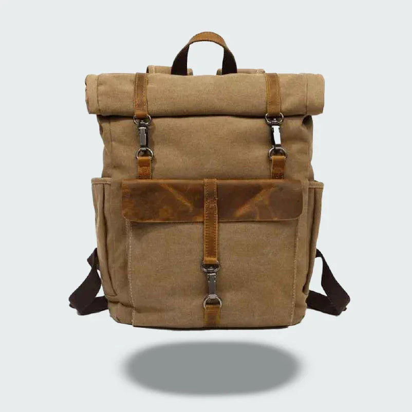 Herren Rolltop Rucksack Vintage Stil 4