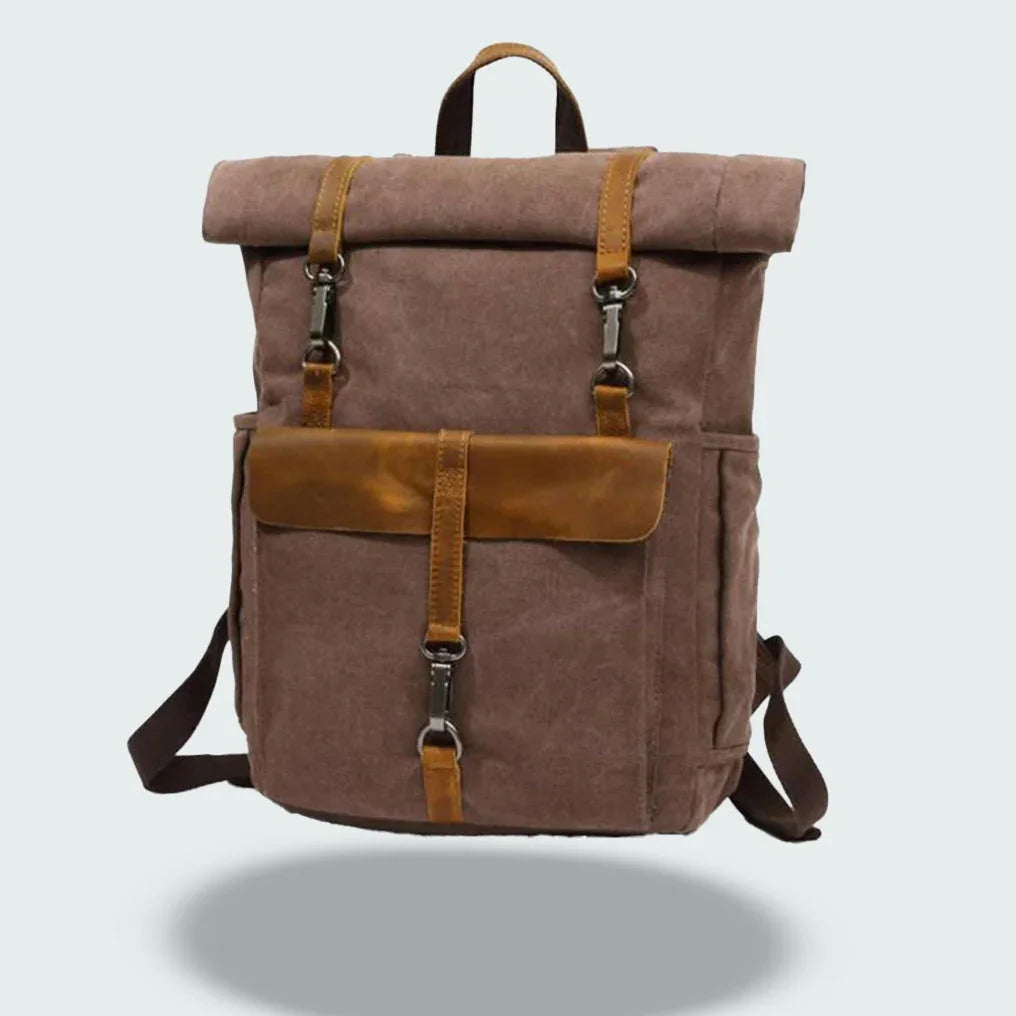 Herren Rolltop Rucksack Vintage Stil 8