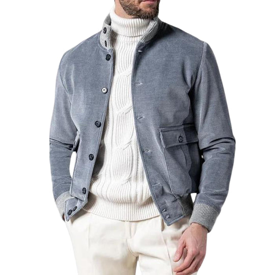 Herren Samtjacke mit geripptem Design 0
