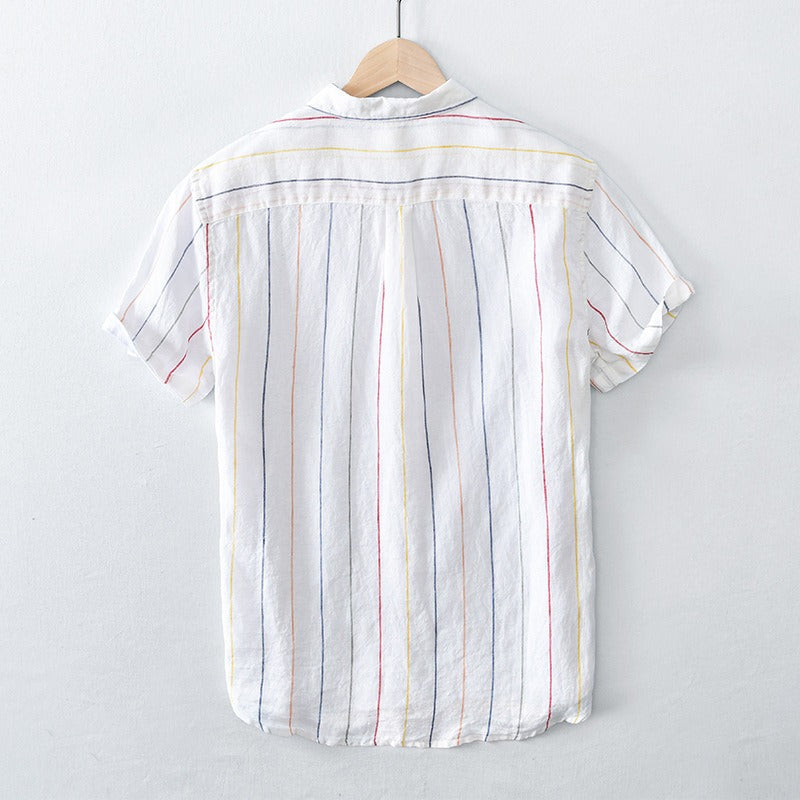 Herren Sommerhemd Premium Baumwolle Leinenmix 1