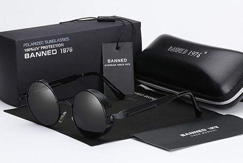 Herren Sonnenbrille Runde Steampunk-Style 1