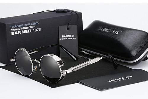Herren Sonnenbrille Runde Steampunk-Style 2