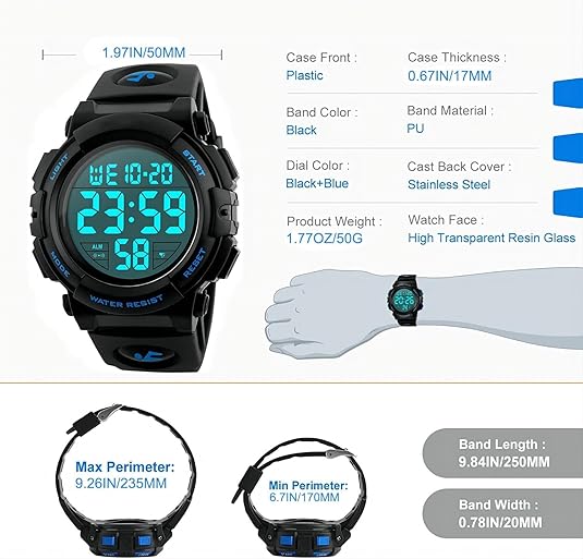 Herren Sportuhr Digital Wasserdicht Militärisch Stil 1