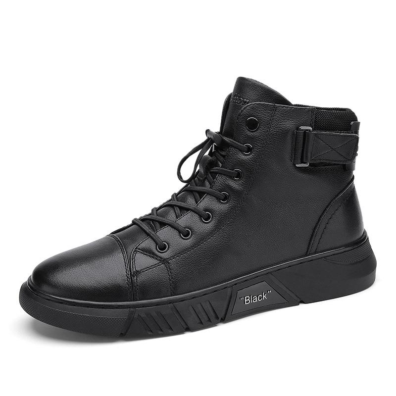 Herren Stiefel Hoch Schwarz Handgefertigt für Herbst 6