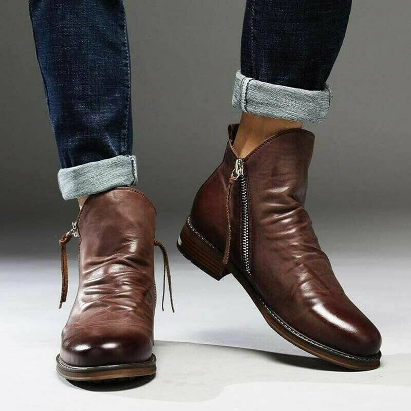 Herren Stiefel Lässig Mit Reißverschluss - Vielseitig Kombinierbare Stiefel für Jeden Anlass 1