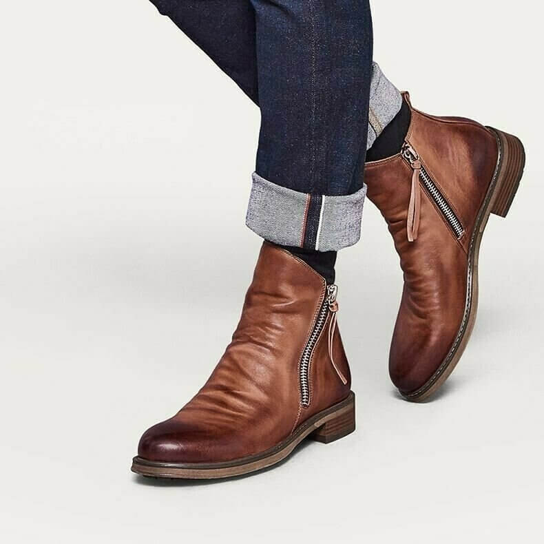 Herren Stiefel Lässig Mit Reißverschluss - Vielseitig Kombinierbare Stiefel für Jeden Anlass 8
