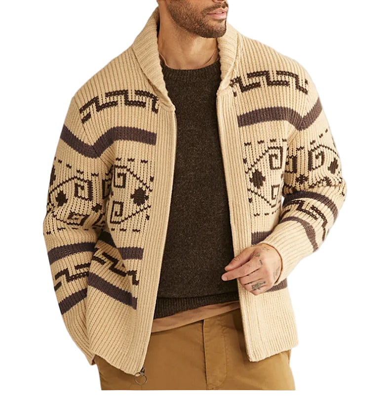 Herren Strickjacke Mit Reißverschluss Modern Schnitt Cardigan für Herbst und Winter 0