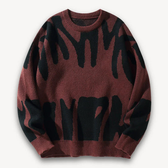 Herren Strickpullover mit grafischem Rundhalsausschnitt 3