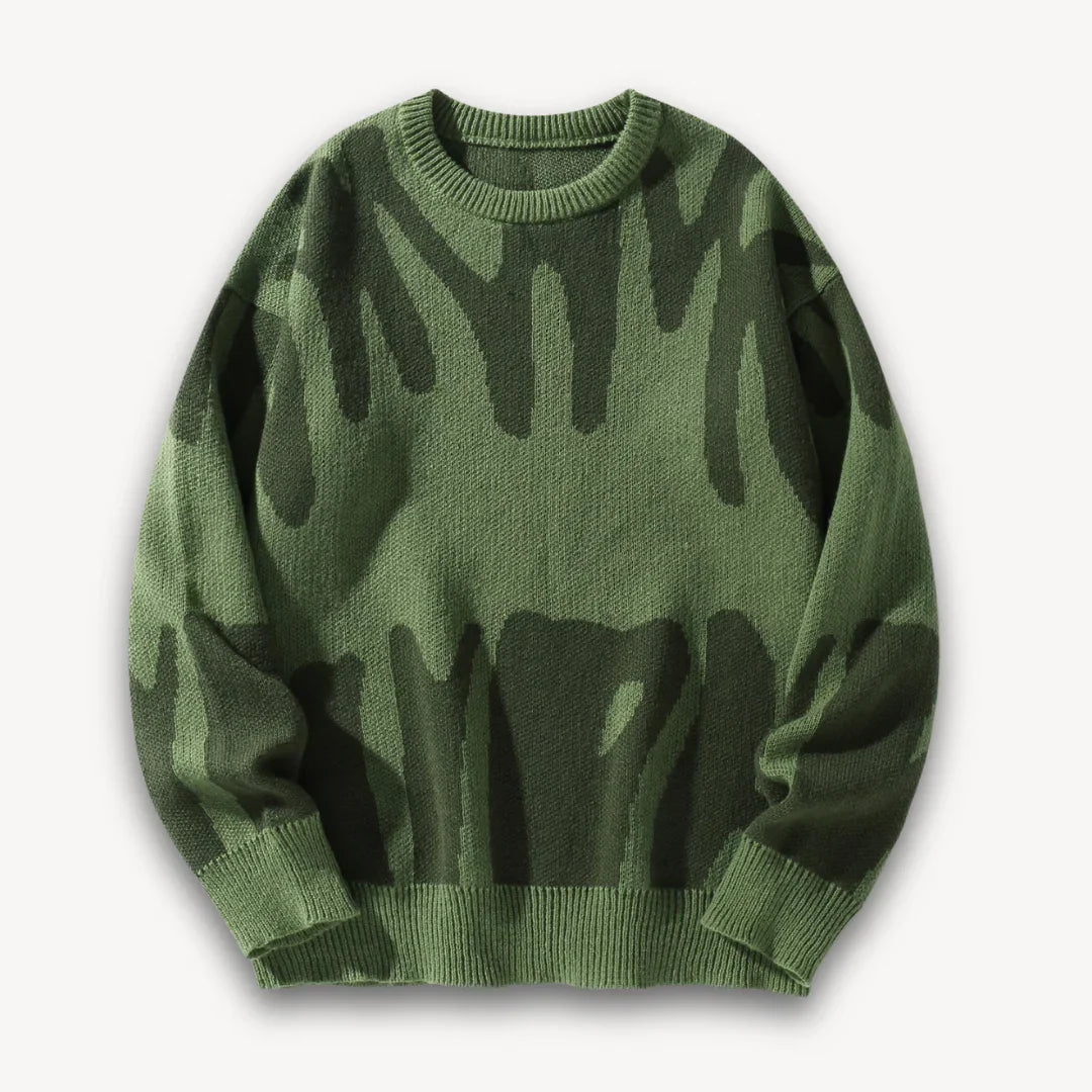 Herren Strickpullover mit grafischem Rundhalsausschnitt 4