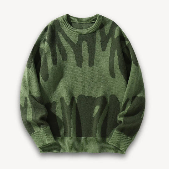 Herren Strickpullover mit grafischem Rundhalsausschnitt 4