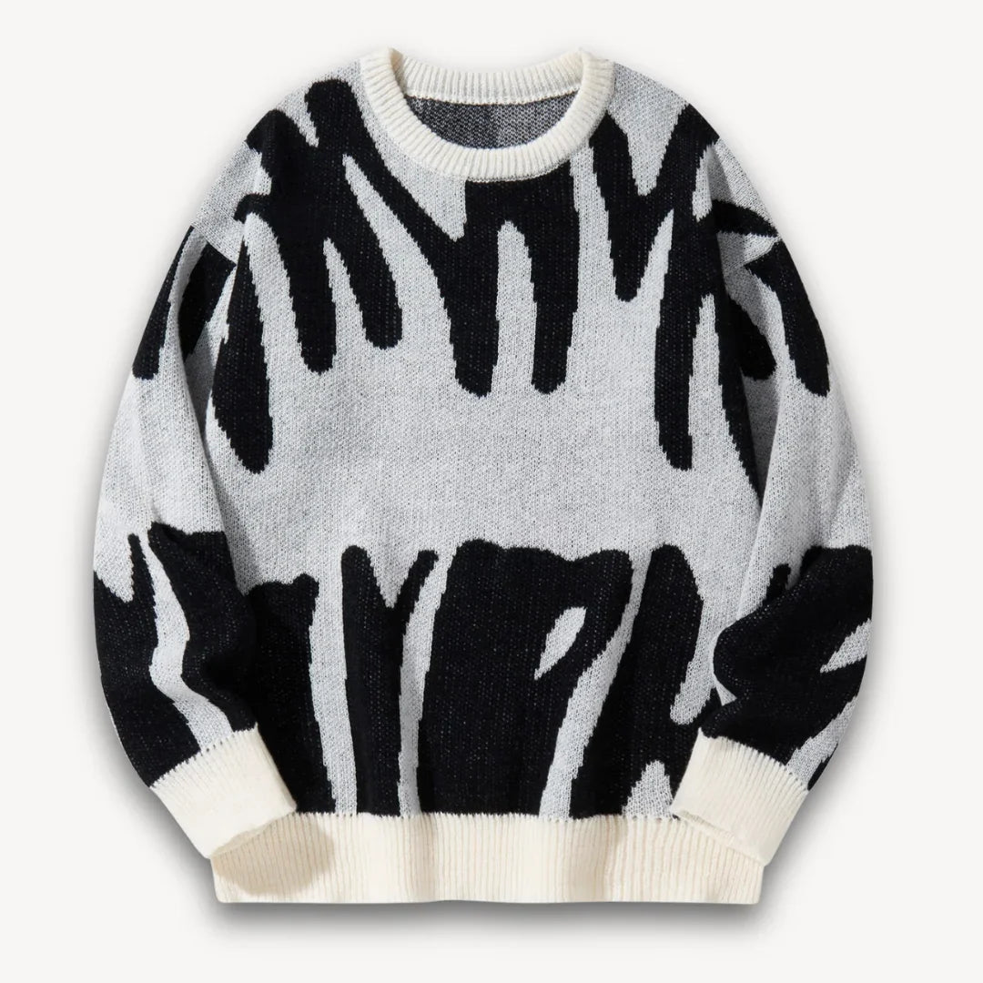 Herren Strickpullover mit grafischem Rundhalsausschnitt 6