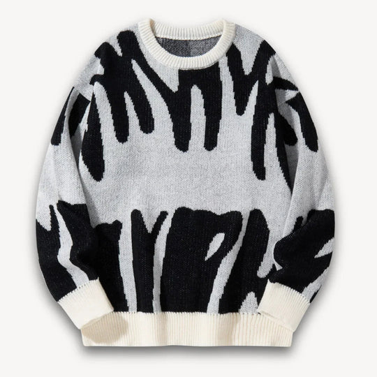 Herren Strickpullover mit grafischem Rundhalsausschnitt 6