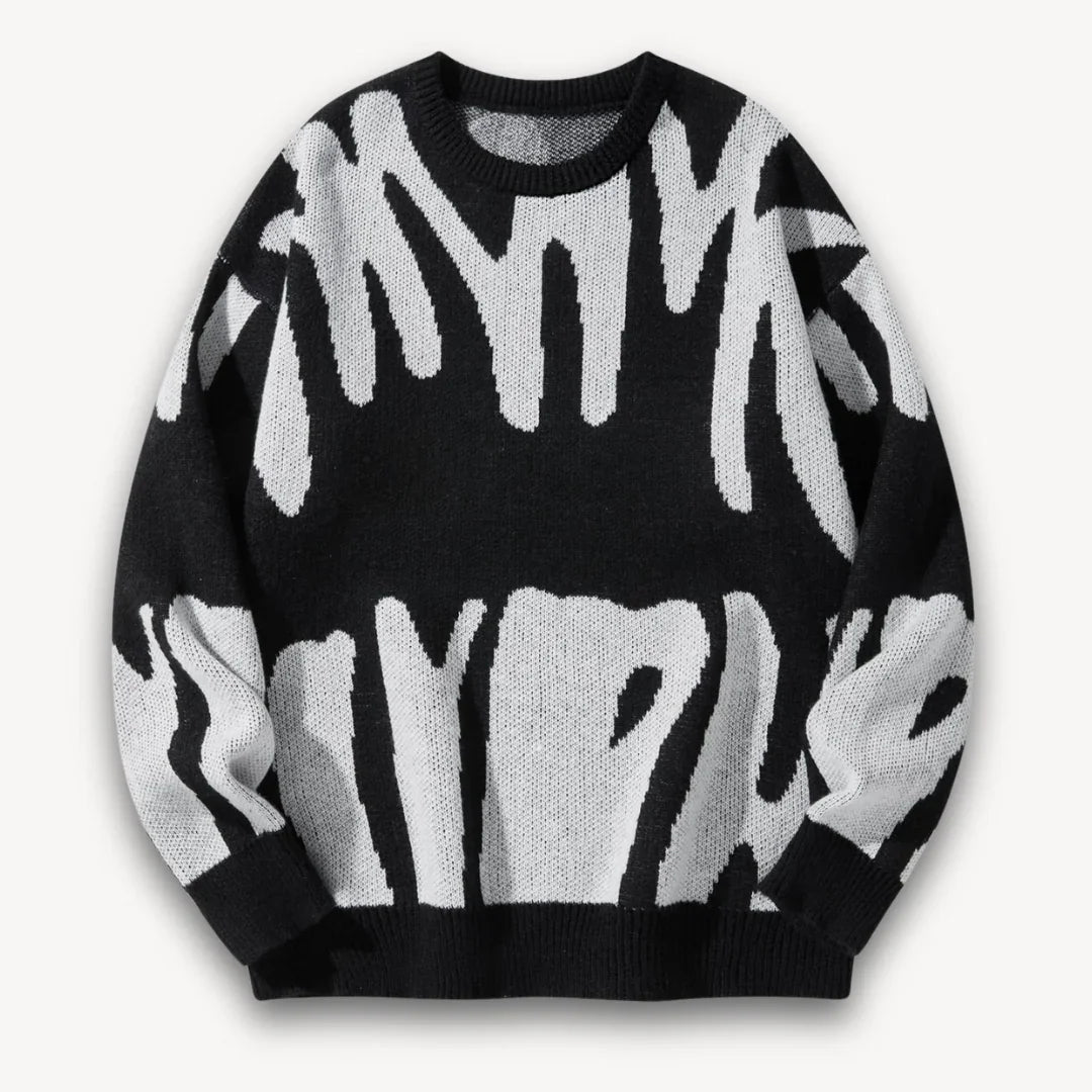 Herren Strickpullover mit grafischem Rundhalsausschnitt 7