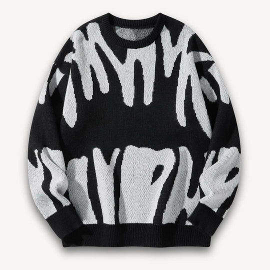 Herren Strickpullover mit grafischem Rundhalsausschnitt 7