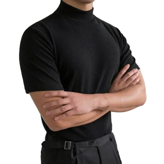 Herren T-Shirt Hochkragen Klassisch Modernes Design für Vielseitige Anlässe 0