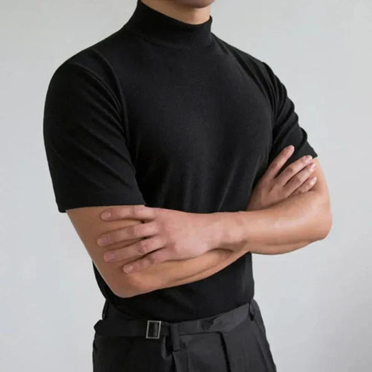 Herren T-Shirt Hochkragen Klassisch Modernes Design für Vielseitige Anlässe 1