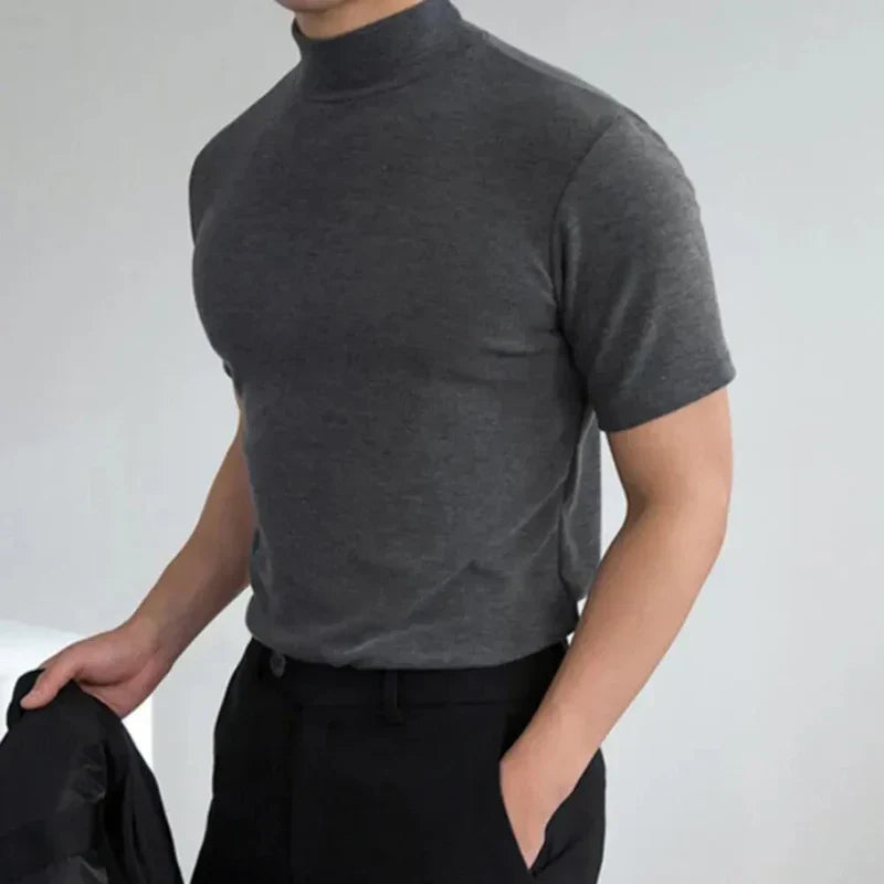 Herren T-Shirt Hochkragen Klassisch Modernes Design für Vielseitige Anlässe 2