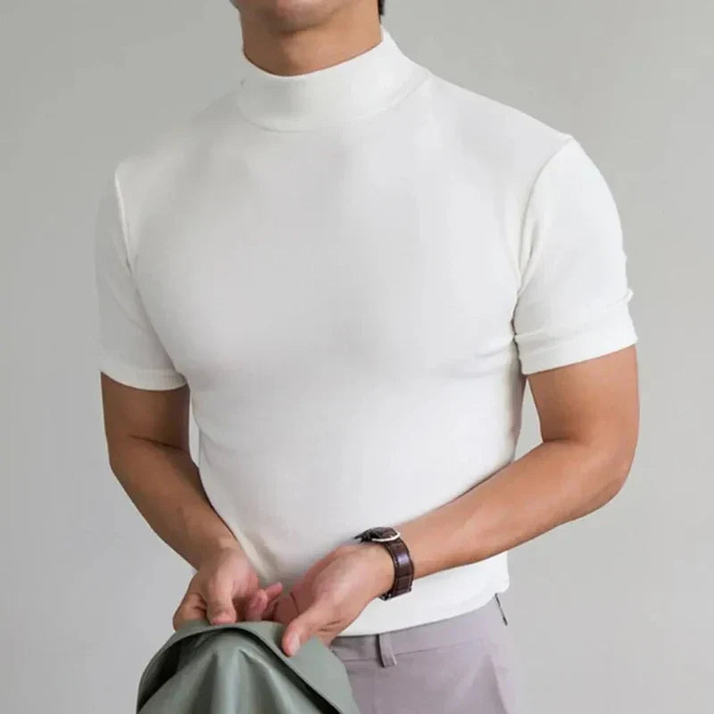 Herren T-Shirt Hochkragen Klassisch Modernes Design für Vielseitige Anlässe 3