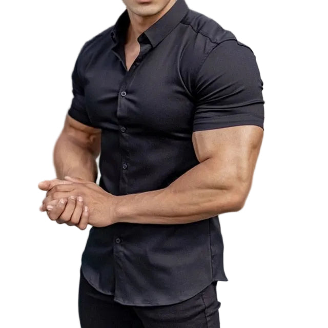 Herren T-Shirt Kurzarm Muskelbetont Sportlich 0