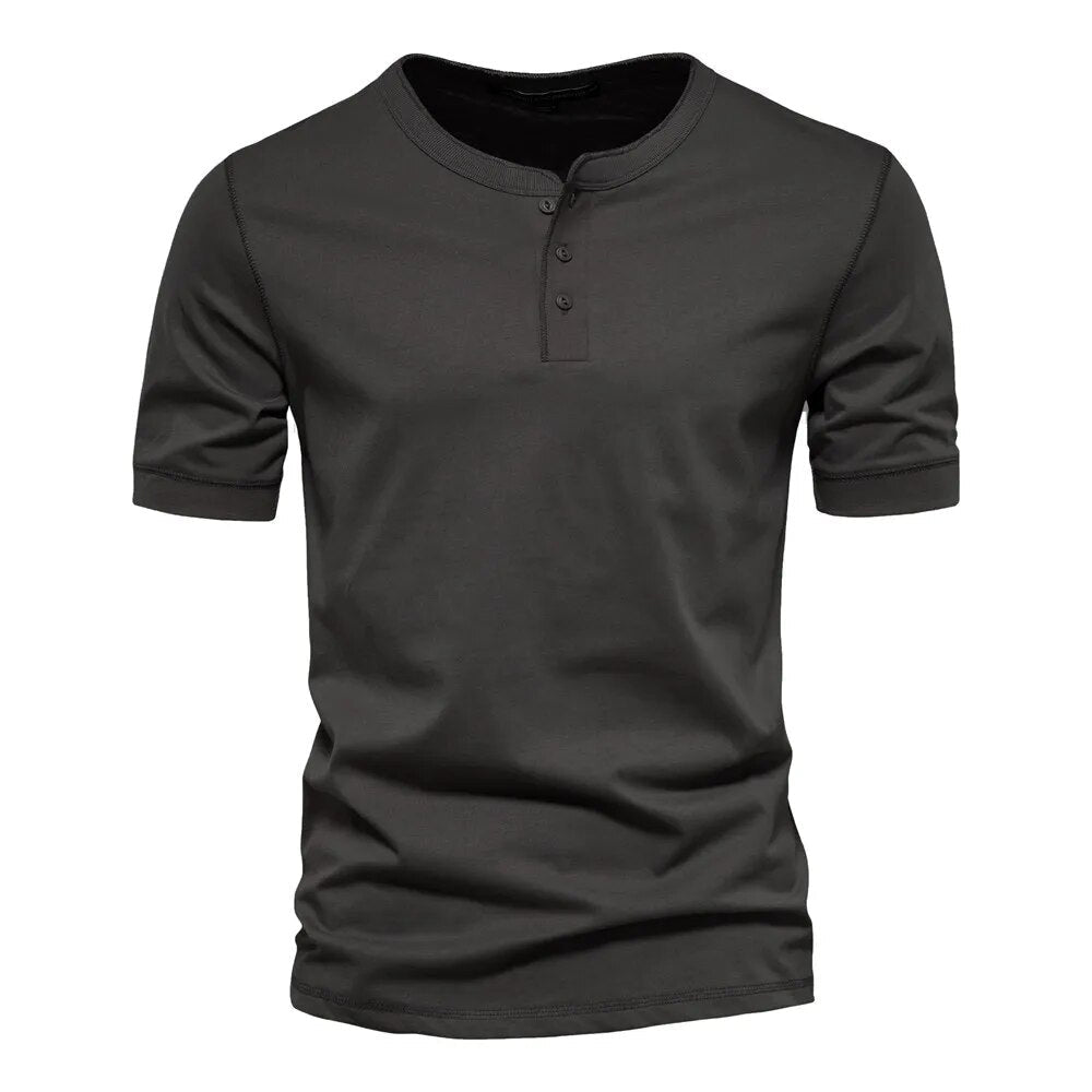 Herren T-Shirt mit Kragen Baumwolle Atmungsaktiv Casual 0