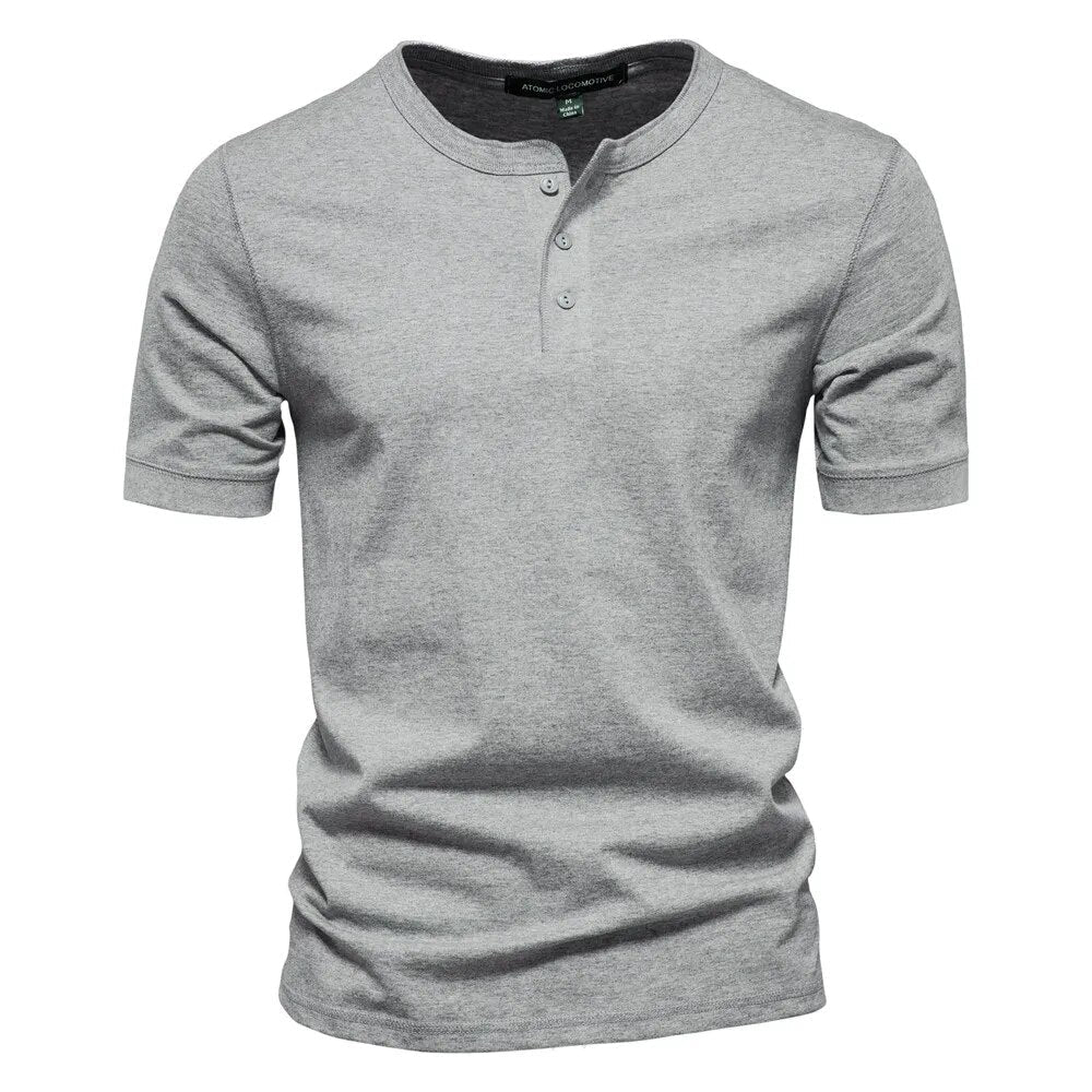 Herren T-Shirt mit Kragen Baumwolle Atmungsaktiv Casual 3