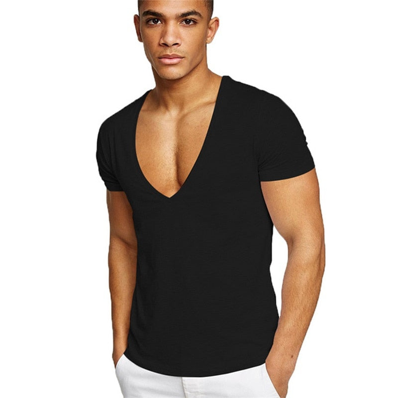 Herren T-Shirt mit tiefem V-Ausschnitt 0