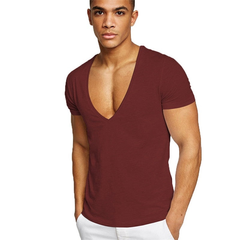 Herren T-Shirt mit tiefem V-Ausschnitt 2