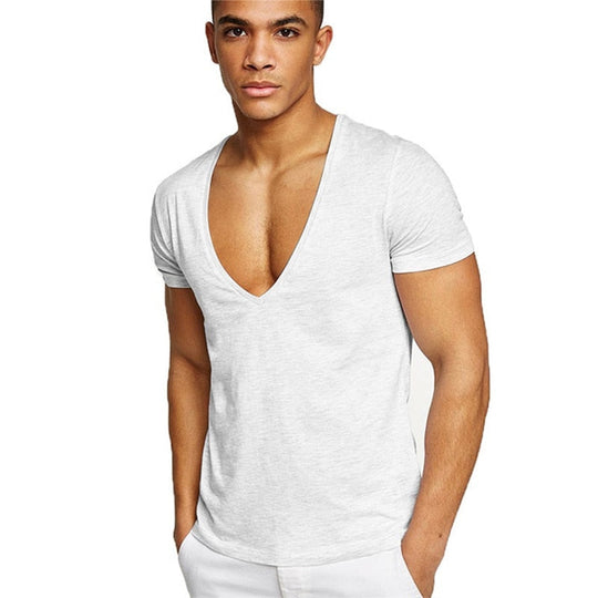 Herren T-Shirt mit tiefem V-Ausschnitt 3