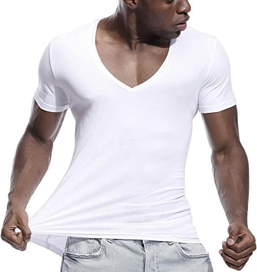 Herren T-Shirt mit tiefem V-Ausschnitt 7
