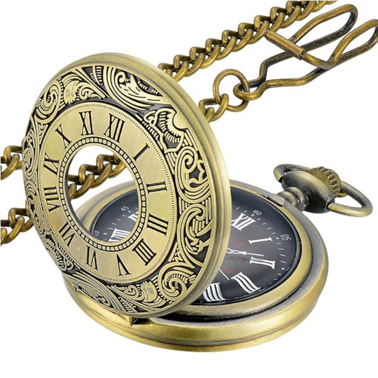 Herren Taschenuhr Vintage Stil mit Kette für stilvolle Anlässe 0