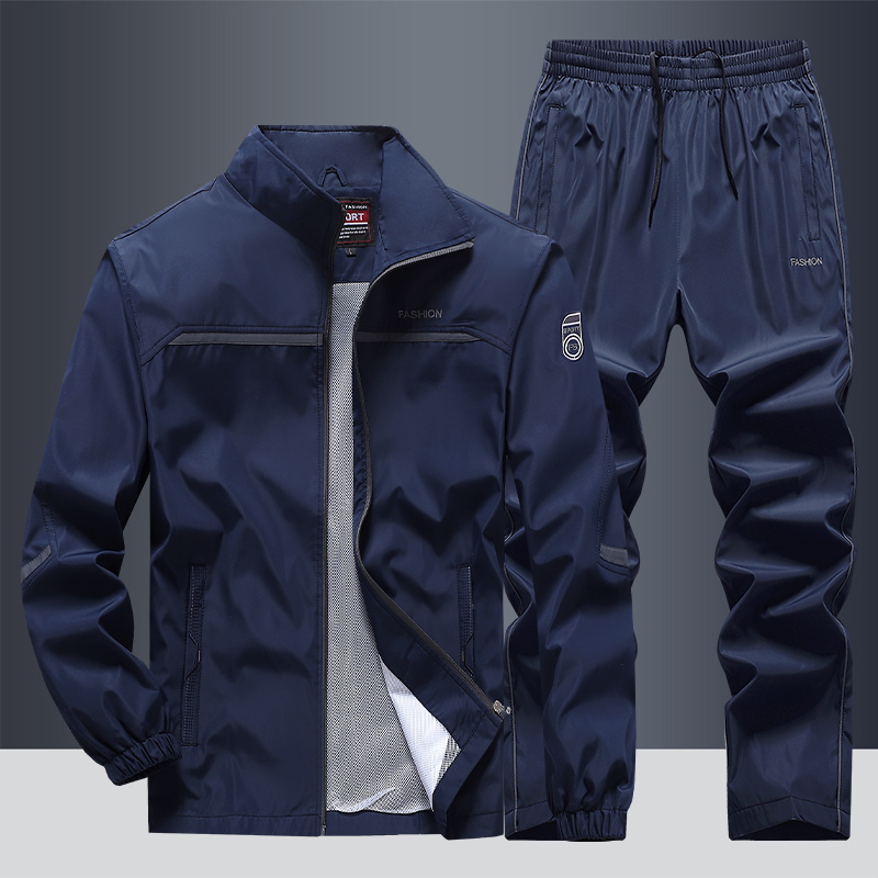 Herren Trainingsanzug Sportlich Modern mit Elastischen Bündchen, Leichtem Material und Roten Akzenten 6