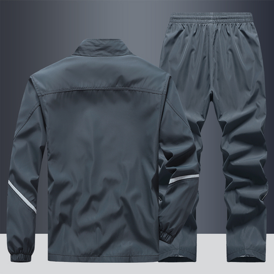 Herren Trainingsanzug Sportlich Modern mit Elastischen Bündchen, Leichtem Material und Roten Akzenten 8